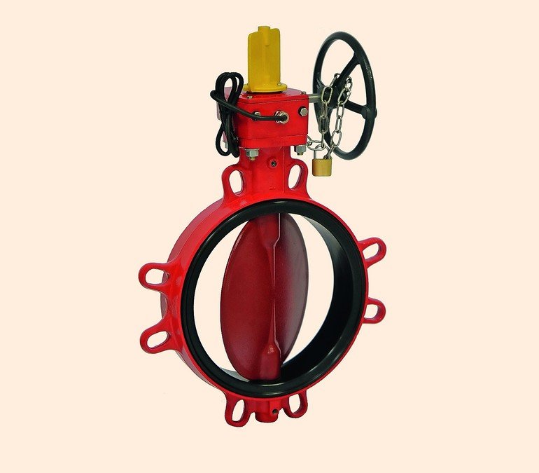 Butterfly valve for fire protection applications