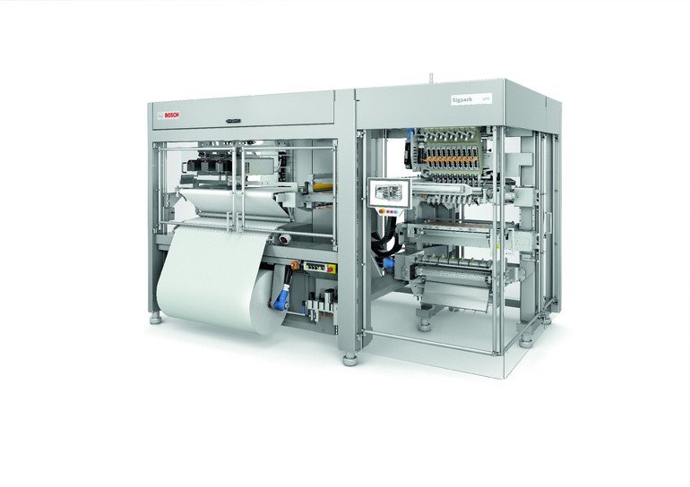 Freely scalable flat pouch machine