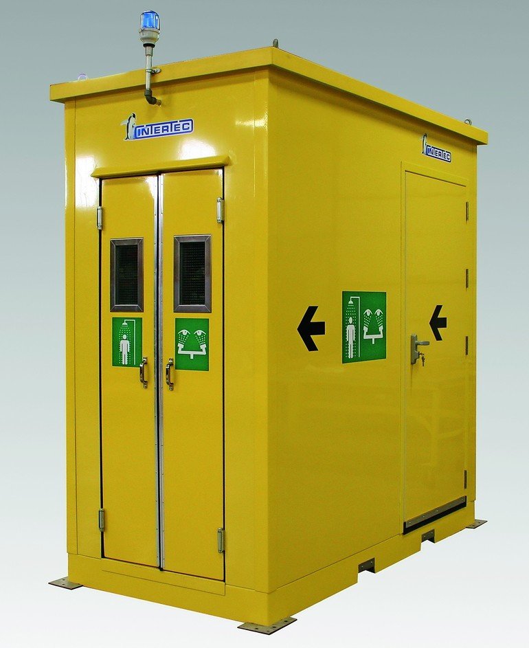 Emergency showers for harsh environments